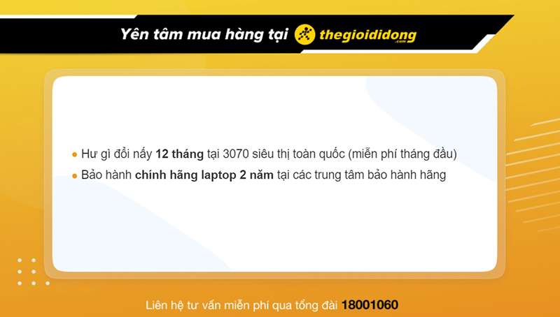 Bảo hành laptop tại TGDĐ